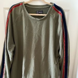 Original Use Green Sweatshirt with Velour Stripes